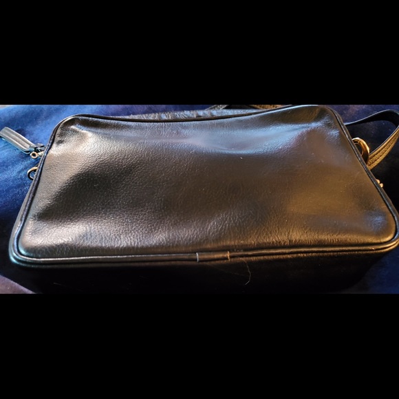 Leather Black Zip Top Camera Bag/ with side zipper - Picture 4 of 7